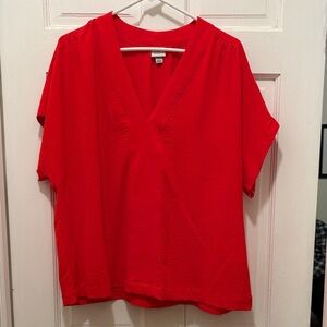 A New Day Orange V-Neck Women's Top